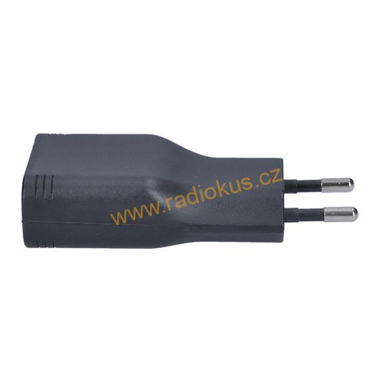 USB nabíjecí adaptér, 1x USB, 2400mA, AC 230V, černý