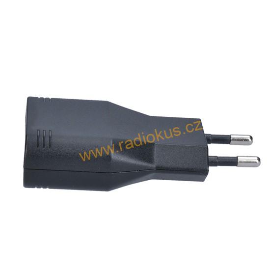 USB nabíjecí adaptér, 2x USB, 3100mA max., AC 230V, černý