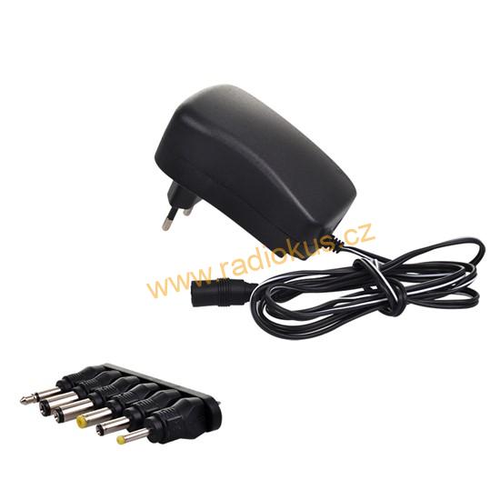 Univerzální síťový adaptér 3-12V/2500mA, stabilizovaný, výměnné konektory