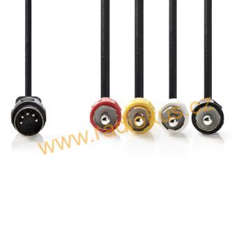 Kabel DIN 5 vidlice / 4 x CINCH vidlice 1,5m