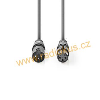Kabel XLR vidlice / XLR zásuvka 5m