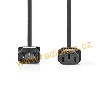 Kabel napájecí prodlužovací EURO PC 2m přímý , černý