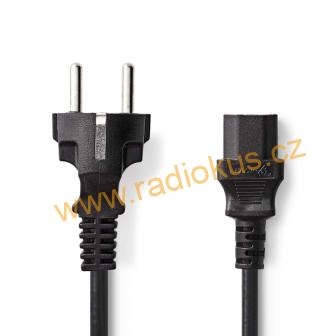 Kabel napájecí  EURO PC 5m  , černý