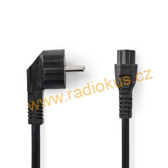 Kabel napájecí  "trojlístek" PC 1,8m  , černý