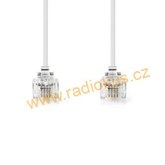 Telefonní kabel RJ11 vidlice / RJ11 vidlice 15m bílý