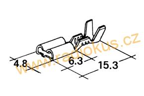 Faston 4,8mm zásuvka neizolovaná