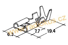 Faston 6,3mm zásuvka neizolovaná 