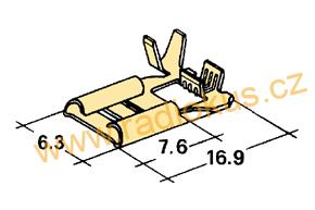 Faston 6,3mm zásuvka neizolovaná , úhlová