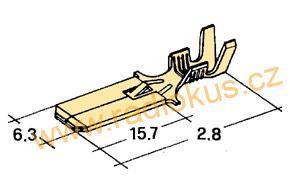 Faston 6,3mm vidlice neizolovaná s jazýčkem
