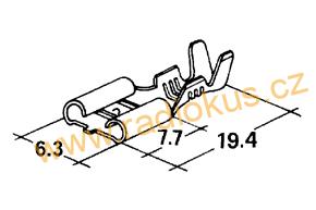 Faston 6,3mm zásuvka neizolovaná s jazýčkem
