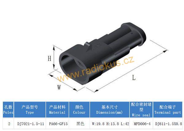 Gumová krytka pro vodotěsné konektory 4P a 5P
