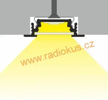 AL lišta pro LED pásek , zapuštěná , délka 2 m
