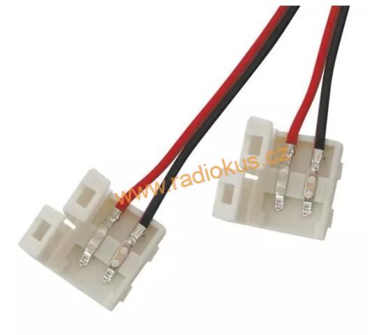 Spojka nepájivá pro LED pásek 5050, 5630 30,60LED/m 10mm s vodičem 15 cm