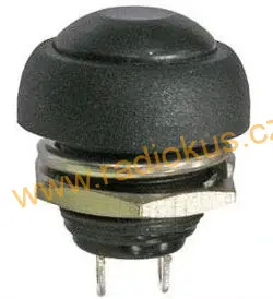 Spínač tlačítkový OFF - ( ON ) , černý , 1A/250V , plast