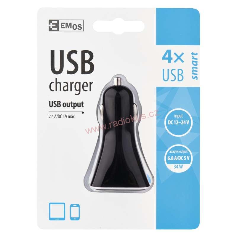 Univerzální USB adaptér do auta 4xUSB 6,8A (34W) max.