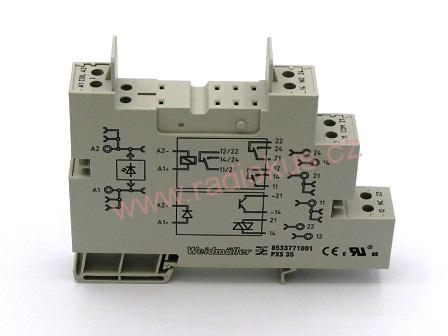 Patice pro relé na DIN lištu , 5 pinová , 10A/250V