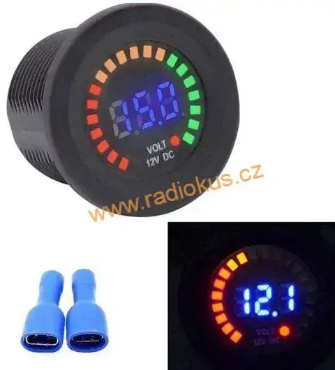 Voltmetr panelový CS489-A1, rozsah 8-16V