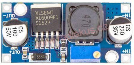 M 406A - Napájecí modul, step-up měnič 4A s XL6009