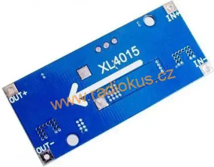 M 408 - Napájecí modul, step-down měnič vst. 8–36V výst. 1,5–34V max. 5A s XL4015