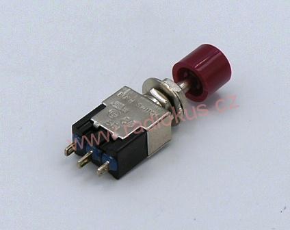 Spínač tlačítkový ON - ON s aretací ,3A/250V