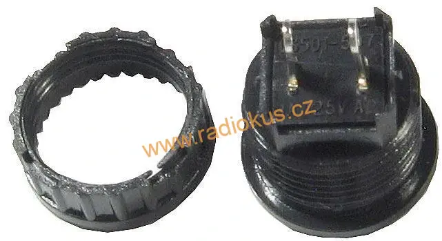 Tlačítko rozspínací ON - ( OFF ) bez aretace , černý , 1A/ 125V 