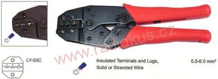 Kleště lisovací LY-03C na izolované fastony a očka
