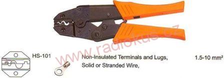 Kleště lisovací HS-101 na neizolovaná očka pro očka 1,5–2,5–6–10mm2