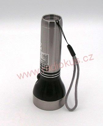 Ruční LED svítilna S-122 kovová, 1 x 3W + 1 x 1W , 3xAAA, černá
