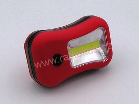 Ruční LED svítilna 3534, 1 x 2W + 4 x LED 5mm , 3xAAA , červená