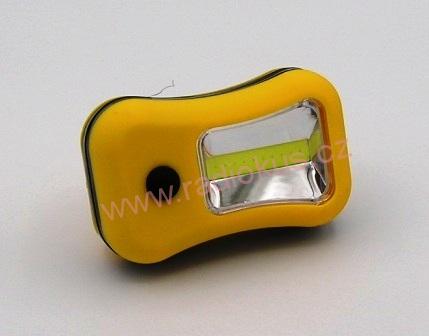 Ruční LED svítilna 3534, 1 x 2W + 4 x LED 5mm , 3xAAA , žlutá
