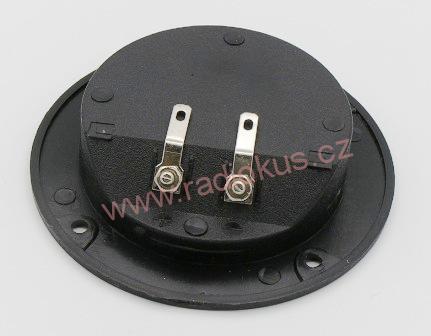 Reproterminál se svorkami pro 4mm banánek v plastu , 2 pólový , kulatý