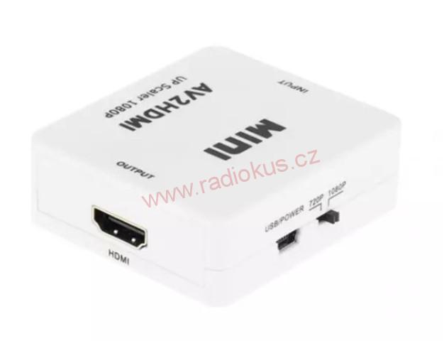 Převodník 3 x RCA na HDMI , vstup RCA výstup HDMI