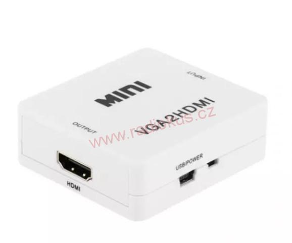 Převodník VGA + zvuk na HDMI , vstup VGA výstup HDMI