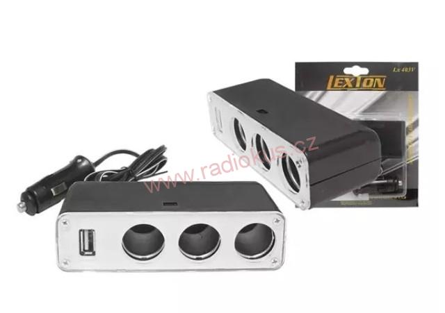 Rozbočovač CL autozásuvky 12V + USB