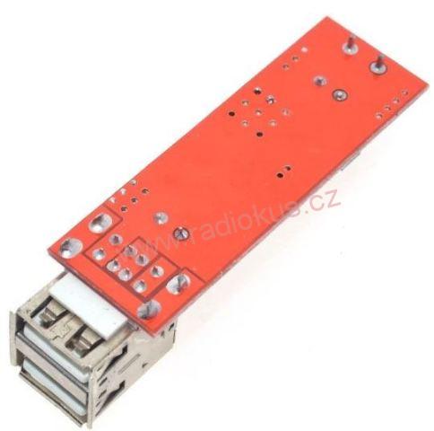 M 398B - Napájecí modul, step-down měnič vst. 9–36V výst.5V/3A, 2xUSB