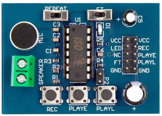 M 419 - Hlasový záznamník s ISD1820 - modul pro záznam zvuku