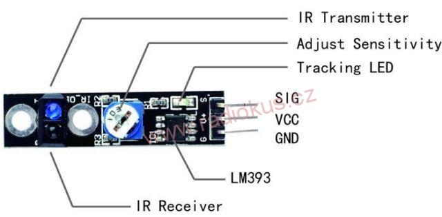 M 499A - Reflexní světelná závora, modul s LM393 a TCRT5000 /Reflexní optočlen/