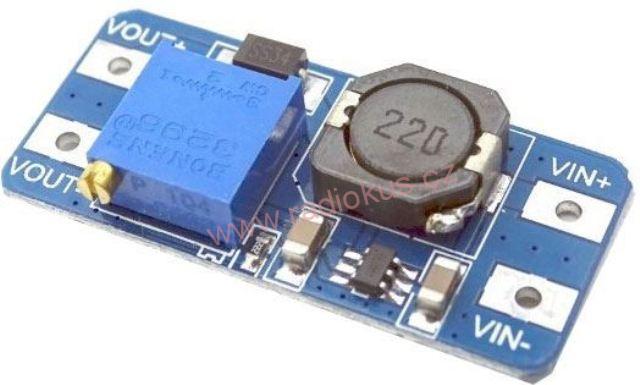 M 407 - Napájecí modul, step-up měnič vst. 2–24V výst.2–24V / max.2A s MT3608