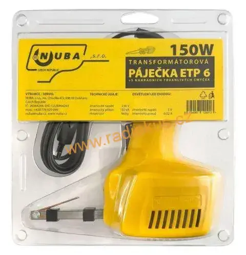 Transformátorová pájka ETP6 150VA se šroubkem
