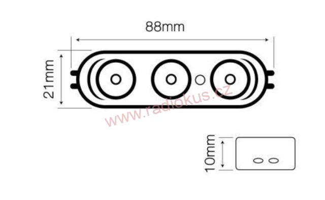 LED modul OPTO 3X SMD2835 12V 6500K 2,5W