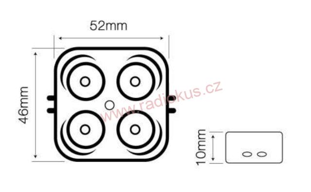LED modul OPTO 4X SMD2835 12V 6500K 3W