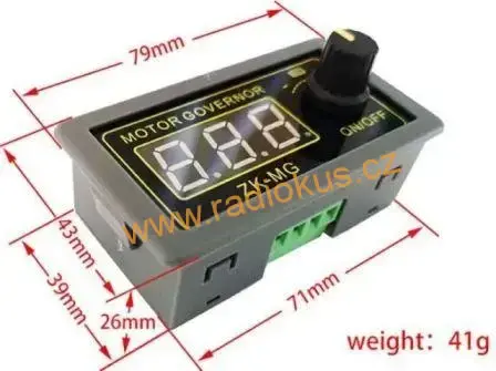 M 455E Regulátor otáček PWM stejnosměrných motorů 5-30V DC-5A, ZK-MG