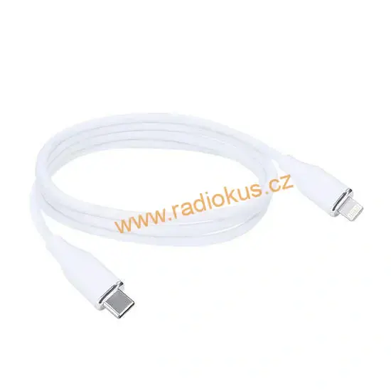 Kabel USB-C 3.1 , USB-C konektor - Iphone Lightning konektor, bílý, 2m