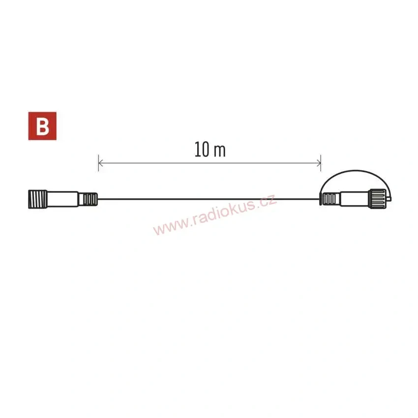 Prodlužovací kabel pro spojovací řetězy Standard černý, 10 m, venkovní i vnitřní