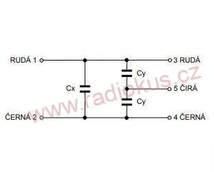 TC 259 odrušovací kondenzátor 5 vývodů
