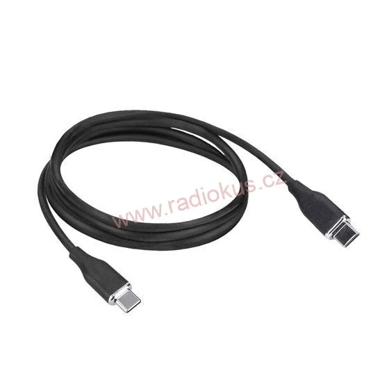 Kabel USB-C 3.1 , USB-C konektor - USB-C konektor, černý , silikon , 1m 
