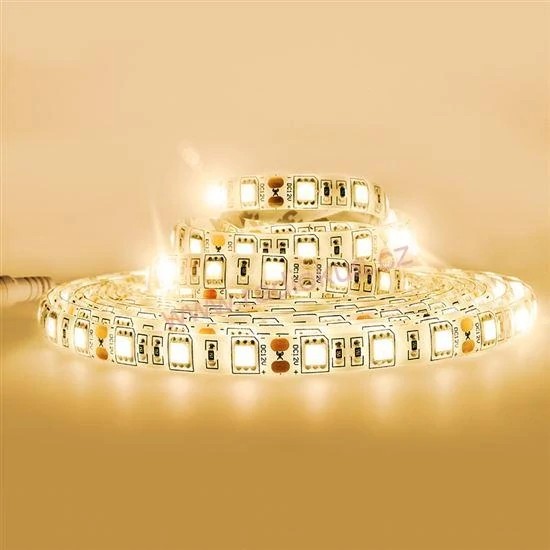 LED pásek 12V / 14,4W / 1m , 60 LED / 1 m , teplá bílá , IP65 , čip SMD5050 , balení 5m
