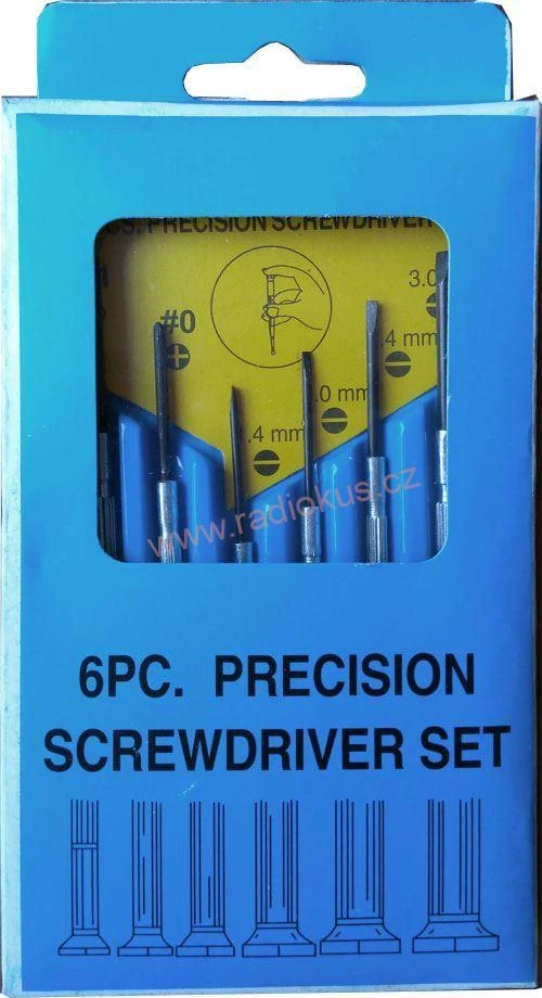 Sada šroubováků, hodinářské celokovové, 6 ks