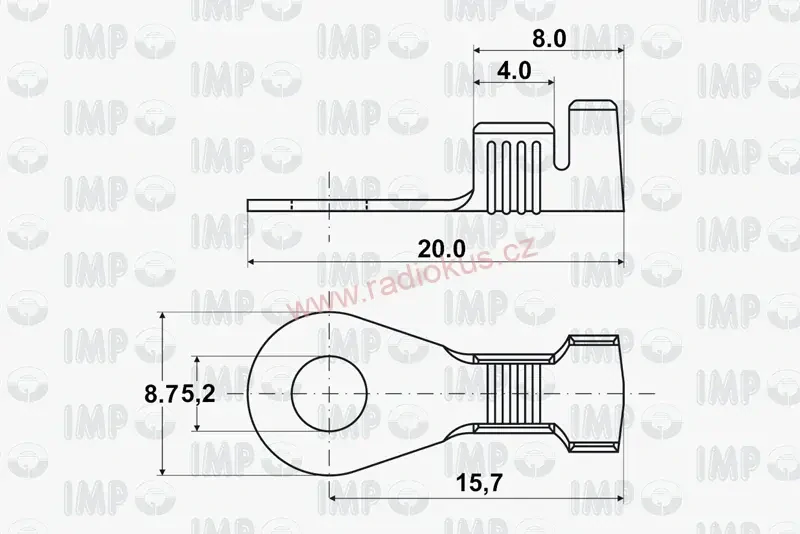 Kabelové oko M5 , neizolované 
