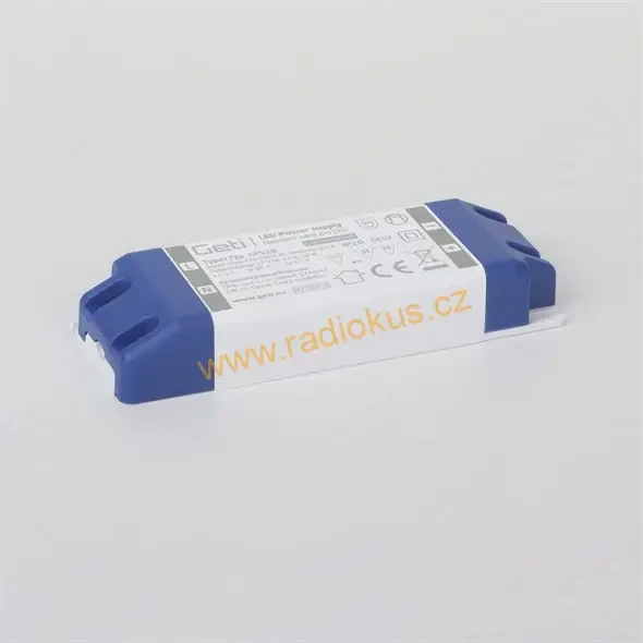Síťový napájecí zdroj 12V/ 1,5A / 18W GETI GPS18, IP20 , kryté svorky